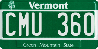 VT license plate CMU360