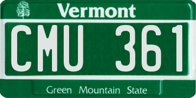 VT license plate CMU361