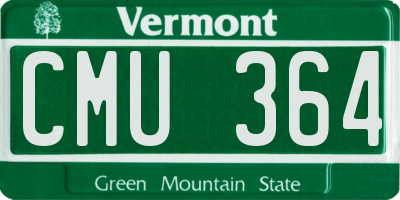 VT license plate CMU364