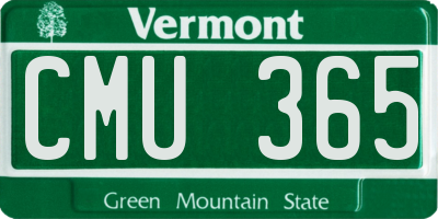 VT license plate CMU365