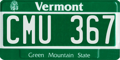 VT license plate CMU367