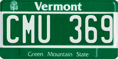 VT license plate CMU369