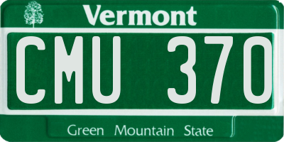 VT license plate CMU370