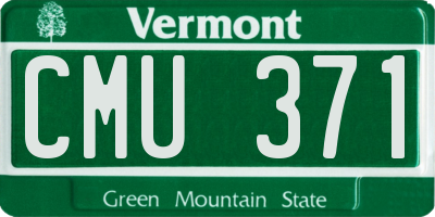 VT license plate CMU371