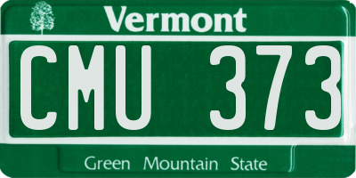 VT license plate CMU373