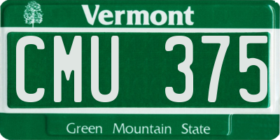 VT license plate CMU375