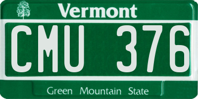 VT license plate CMU376