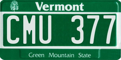 VT license plate CMU377