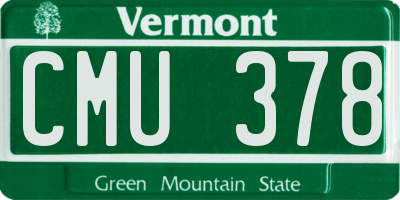 VT license plate CMU378