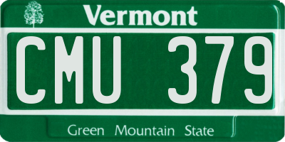 VT license plate CMU379