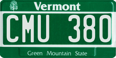 VT license plate CMU380