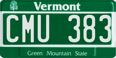 VT license plate CMU383