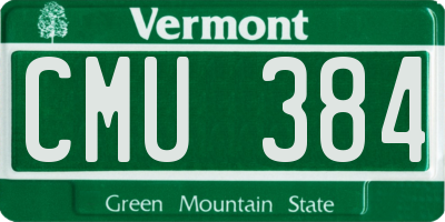 VT license plate CMU384