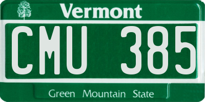 VT license plate CMU385