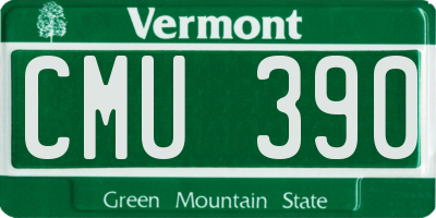 VT license plate CMU390