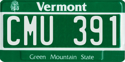 VT license plate CMU391