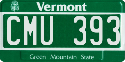 VT license plate CMU393