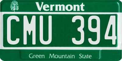 VT license plate CMU394