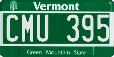 VT license plate CMU395