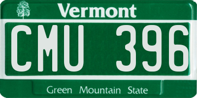 VT license plate CMU396