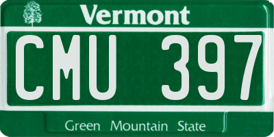 VT license plate CMU397