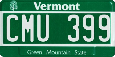 VT license plate CMU399