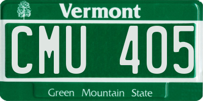 VT license plate CMU405