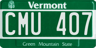 VT license plate CMU407