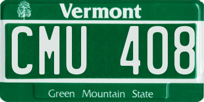 VT license plate CMU408