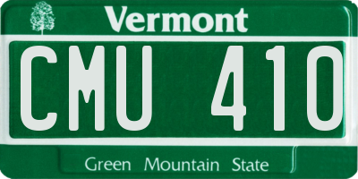 VT license plate CMU410