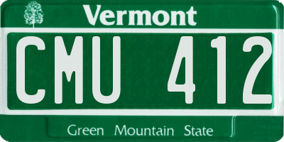 VT license plate CMU412