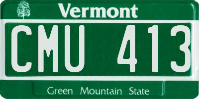 VT license plate CMU413