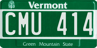 VT license plate CMU414