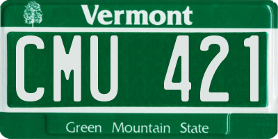 VT license plate CMU421
