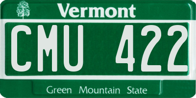 VT license plate CMU422