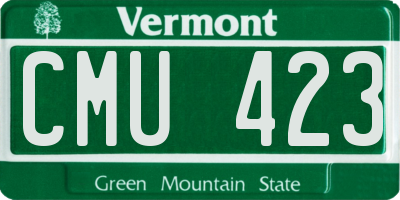 VT license plate CMU423