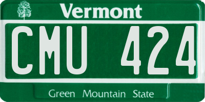 VT license plate CMU424