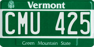 VT license plate CMU425