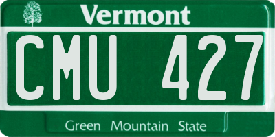 VT license plate CMU427