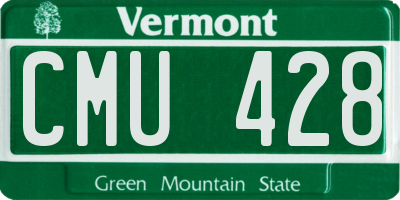 VT license plate CMU428