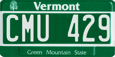 VT license plate CMU429