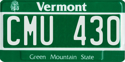 VT license plate CMU430