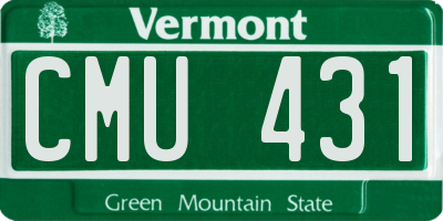 VT license plate CMU431