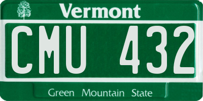 VT license plate CMU432