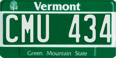 VT license plate CMU434