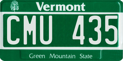 VT license plate CMU435