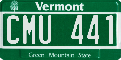 VT license plate CMU441