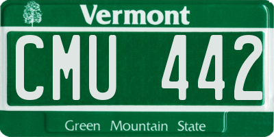 VT license plate CMU442