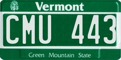 VT license plate CMU443