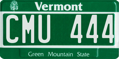VT license plate CMU444